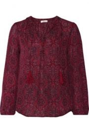 Calla tasseled printed silk blouse red at The Outnet